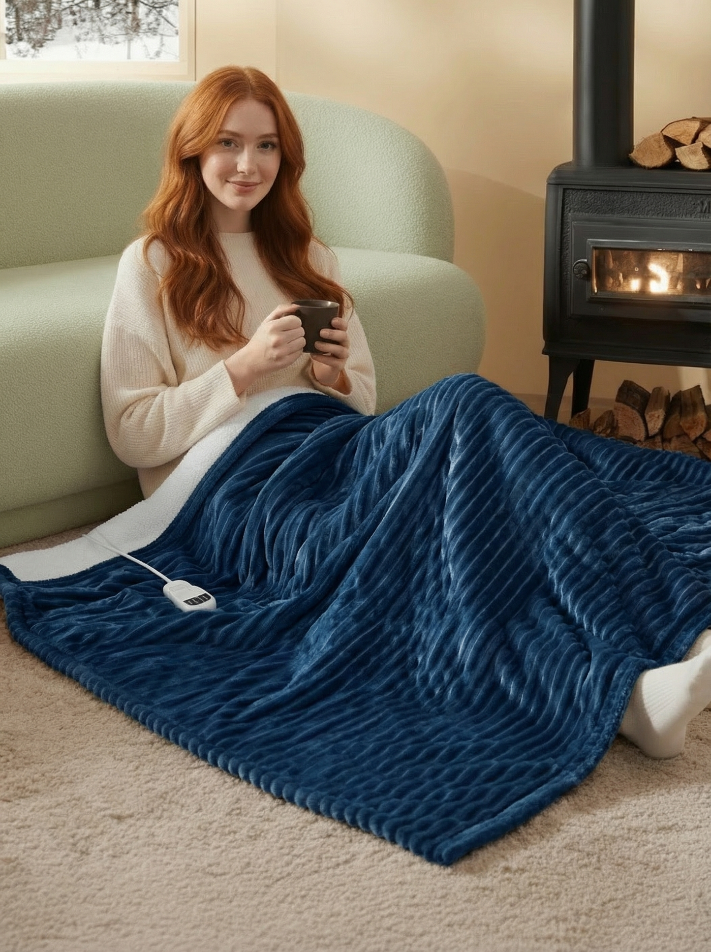 Ribbed Heated Blanket