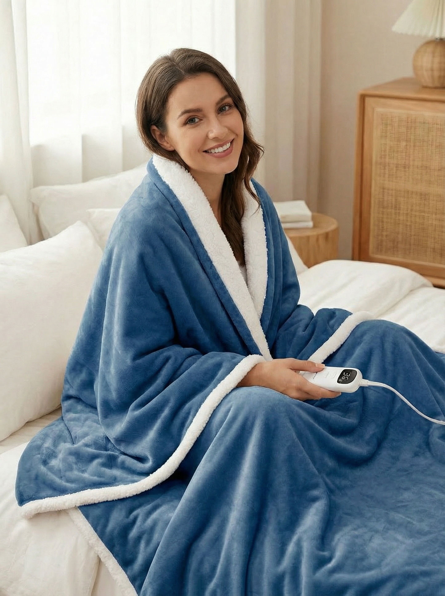 Solid Flannel Heated Blanket